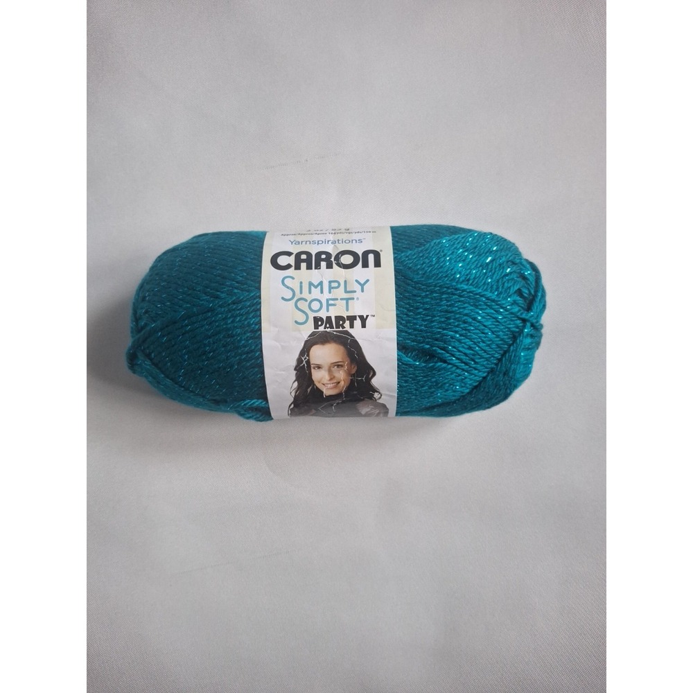Teal Sparkle Caron Simply Soft Party Yarn 85g‎ 164y Acrylic/Metallic